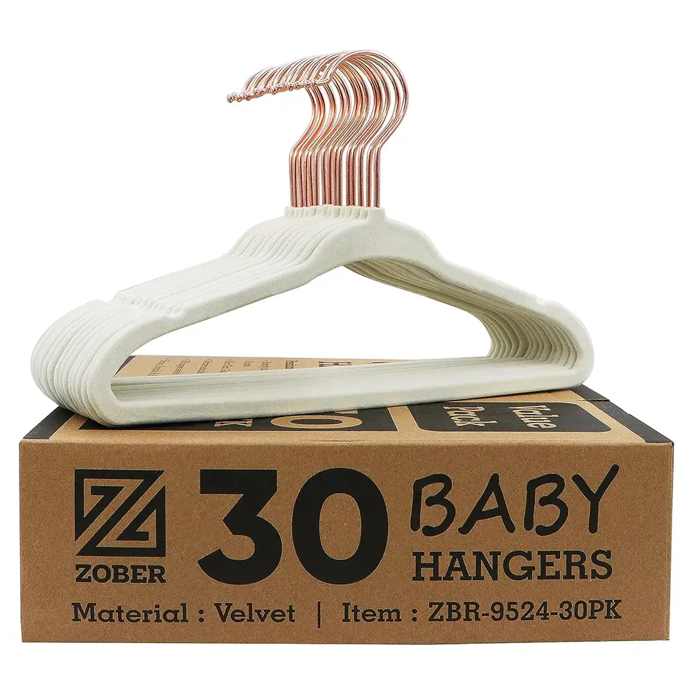 ManGotree Baby Velvet Hangers with 360° Swivel Rose Gold Hook