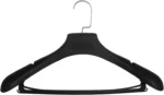 15-Pack Black Plastic Hangers Sharjah: 17.7" Width, Notched Shoulders